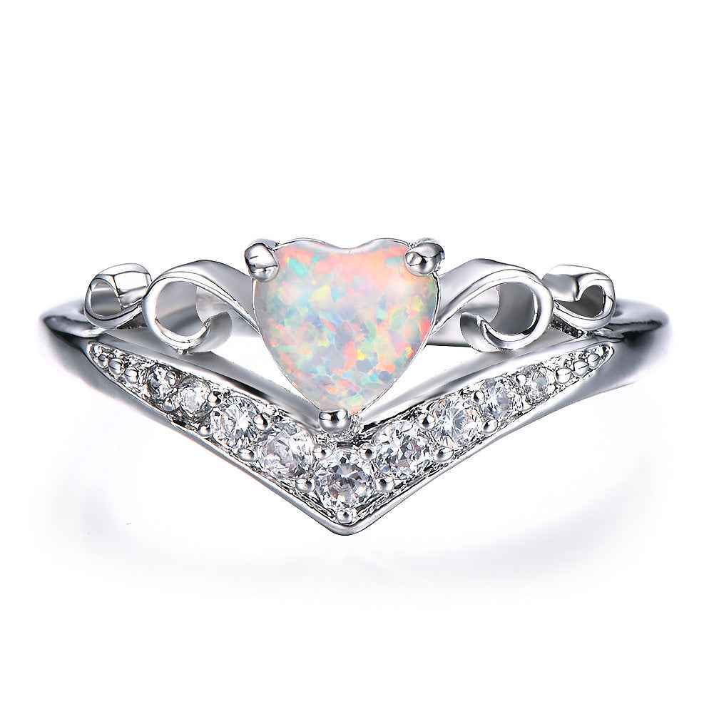 Diamond Heart V Ring