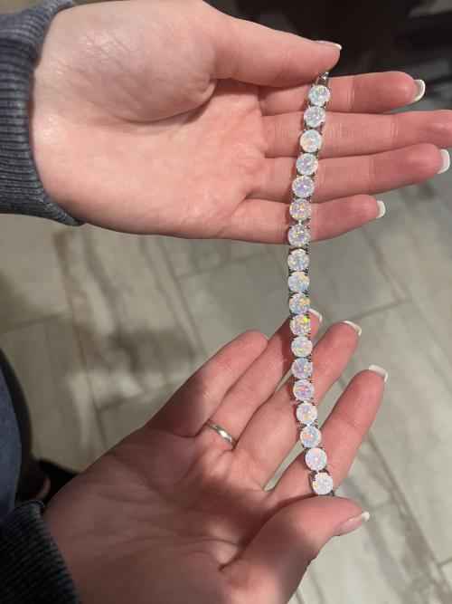 White Blue Opal Band