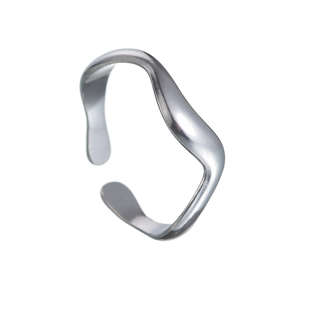 Titanium Wave Open Ring
