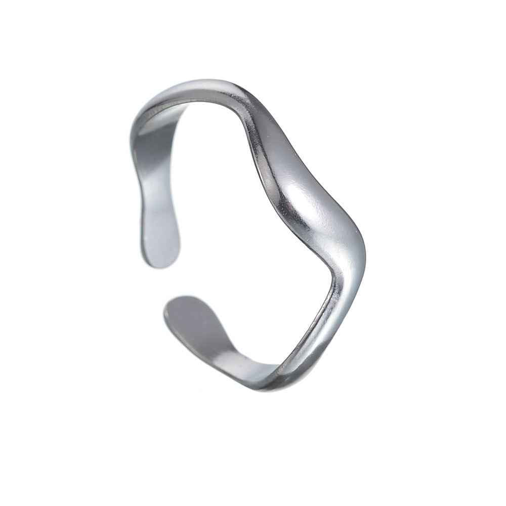 Titanium Wave Open Ring