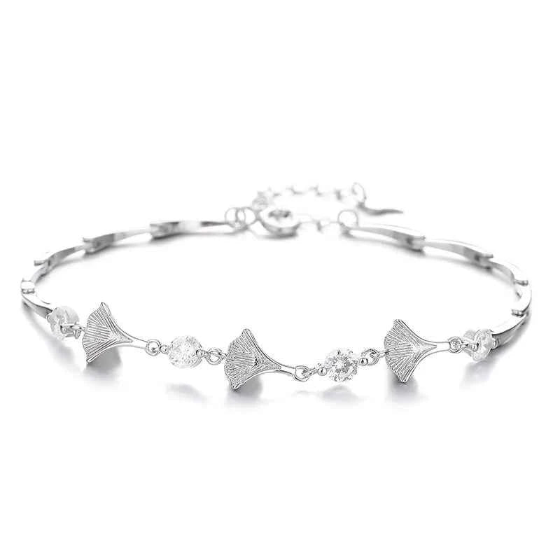 S925 Sterling Silver Leaf Bracelet – Elegant Minimalist