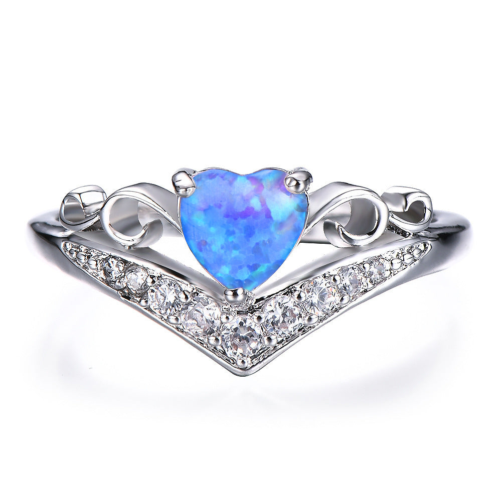 Diamond Heart V Ring