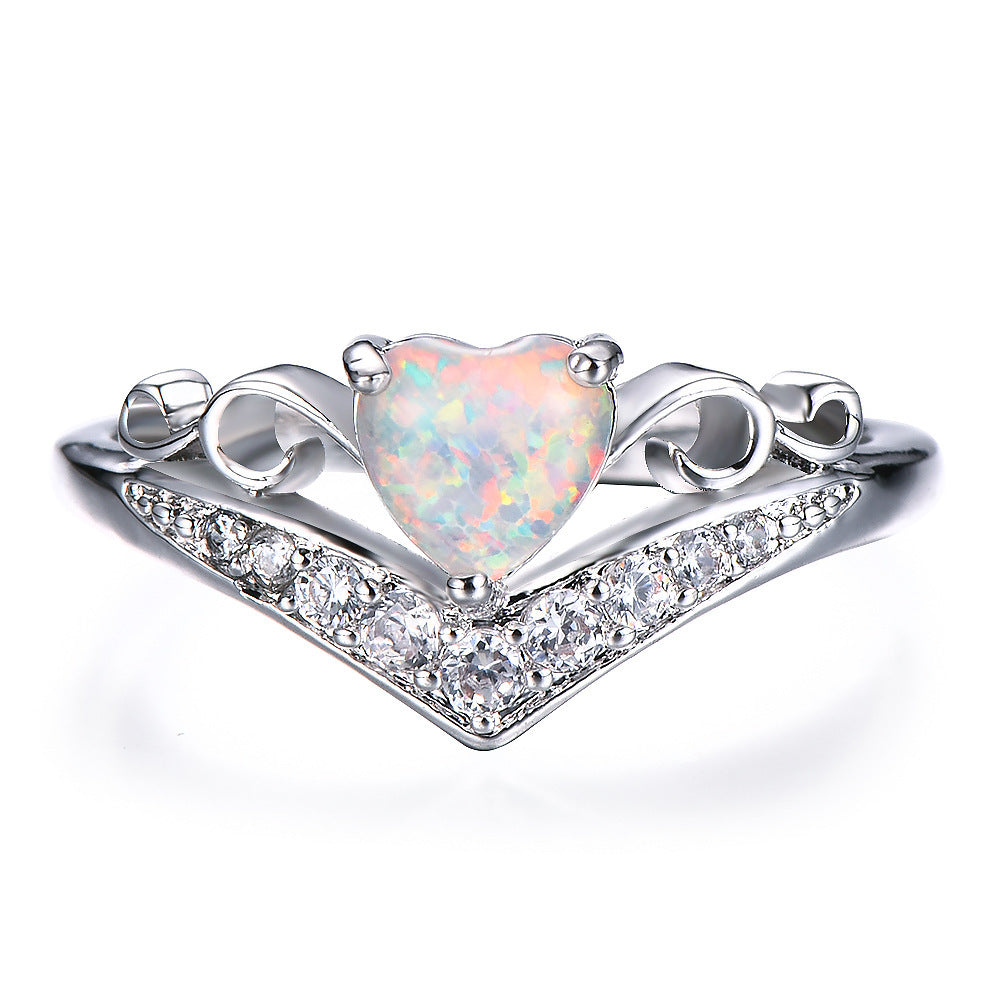 Diamond Heart V Ring